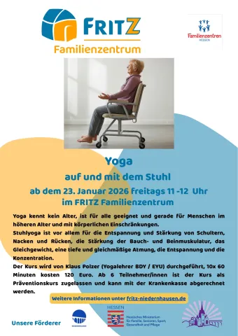 Yoga auf und mit dem Stuhl
